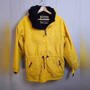 Pacific Trail LL Bean Yellow Lined Winter Coat with Hood, Mens Large